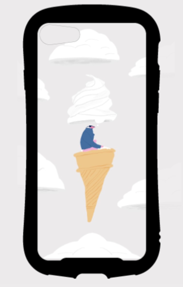 思考のもくもくアイスミラーケース Reflection耐衝撃グリップケース