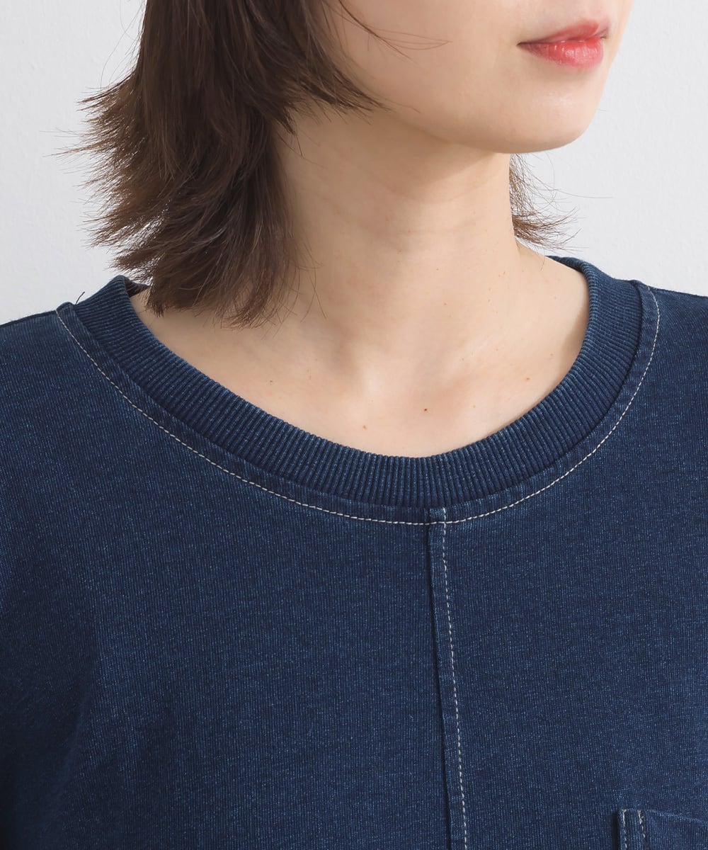 J261096 袖シャーリングデニム切替ワンピース / Shirring Sleeve Denim