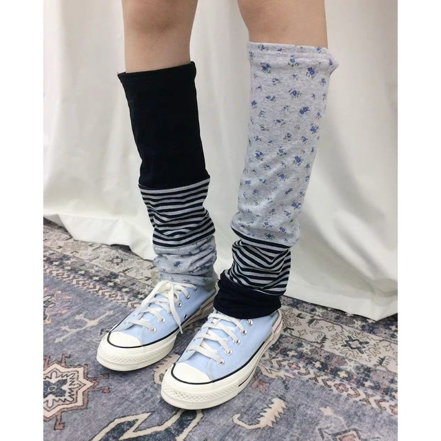 [Innomoood] floral striped cover socks