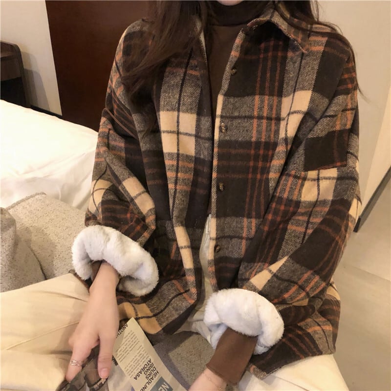 韓国♡ツイードカーディガンチェック柄 上品なジャケット　トップス　長袖レディース チェック 韓国」に該当するレディースのカーディガン/ボレロ