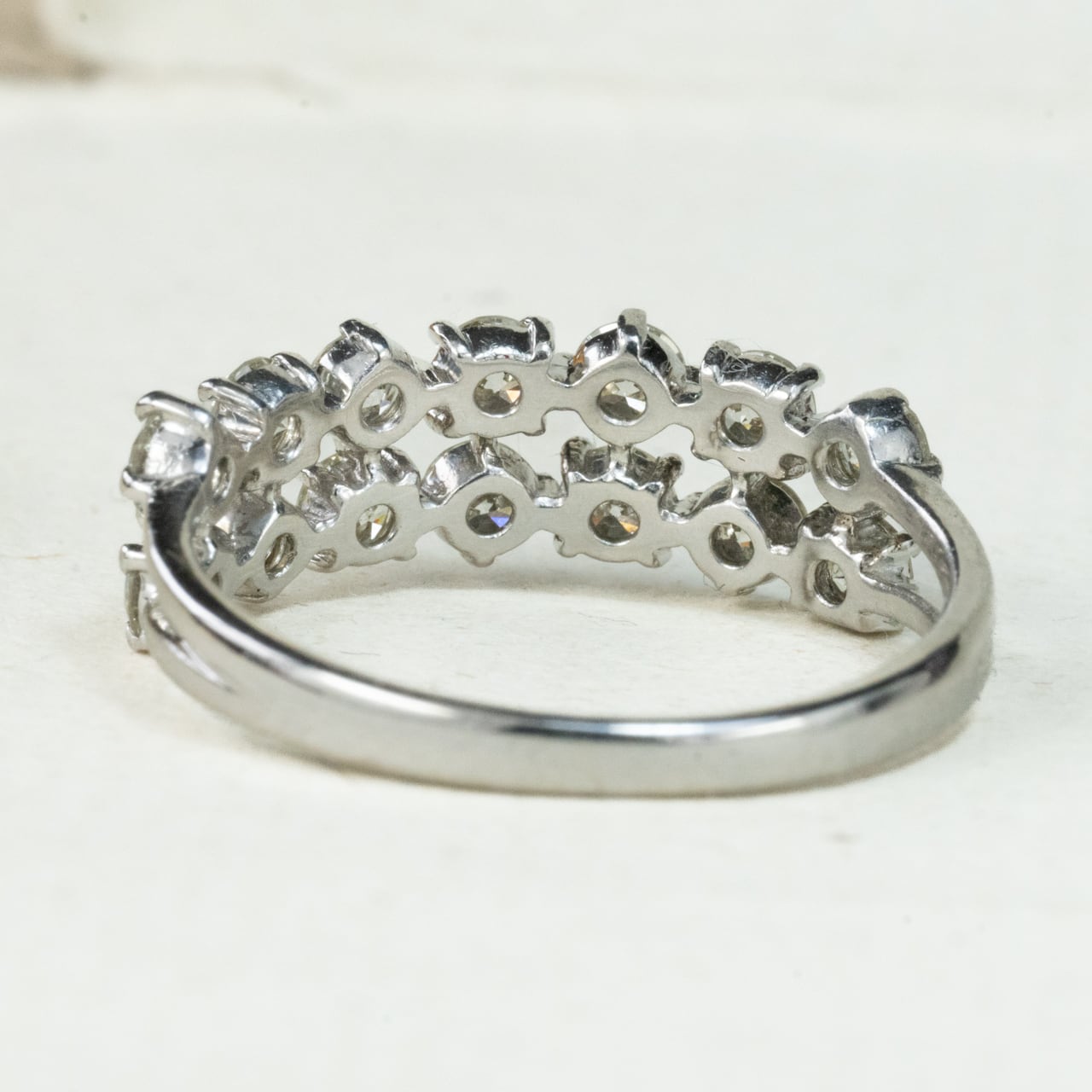 Pt900 ダイヤモンドリング 計1.00ct｜2列に並ぶクラスターデザイン