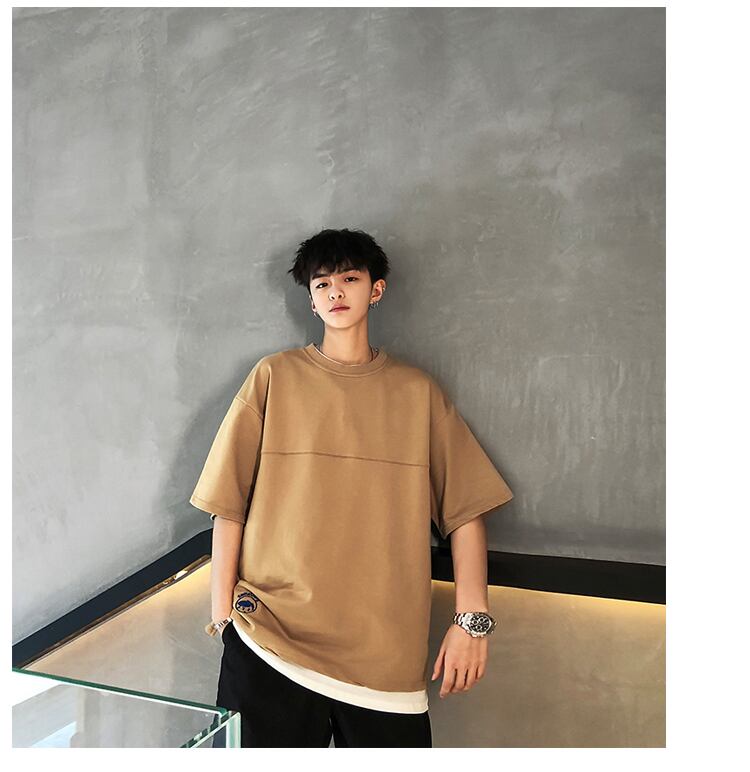 全3色 Tシャツ カットソー 重ね着風 カジュアル おしゃれ