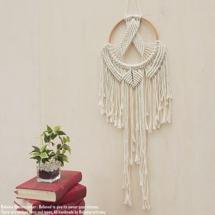 ドリームキャッチャー マクラメ TypeC Size M 幅29cm 長さ88~94cm ウォールインテリア ボーホー ボヘミアン ウォールデコレーション 壁掛け 飾り 壁飾り 魔除け お守り インテリア マクラメ編み オーナメント オブジェ 雑貨 タペストリー 北欧 アメリカン