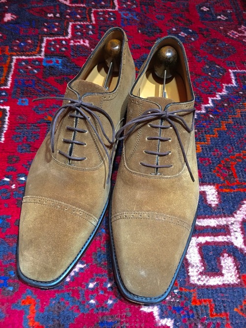 ◎.HESCHUNG SUEDE LEATHER STRAIGHT TIP SHOES MADE IN FRANCE/エシュンスウェードレザーストレートチップシューズ 2000000031361
