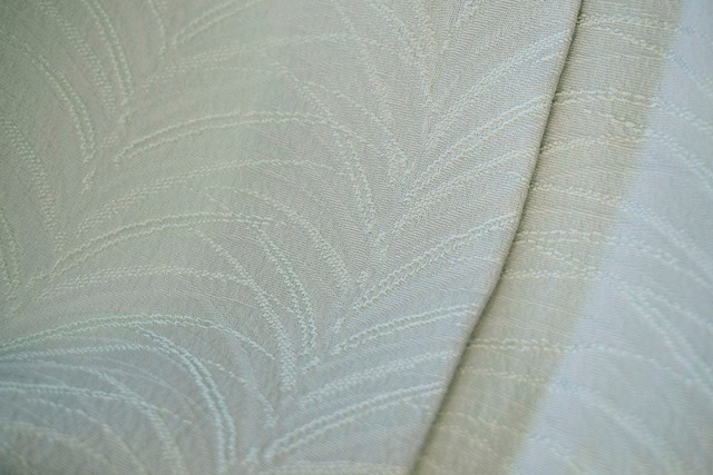 【袷】千草鼠色　松葉文色無地　ゆとりサイズ