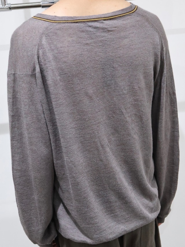【GUCCI】V neck linen silk summer knit