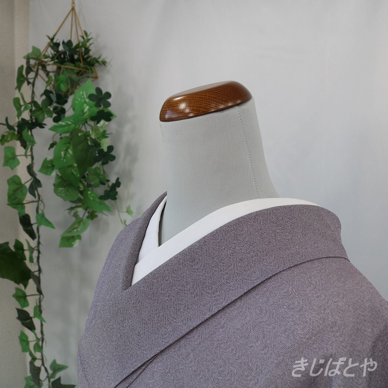 正絹 桔梗鼠に極鮫の夏着物 紋入り | きじばとや