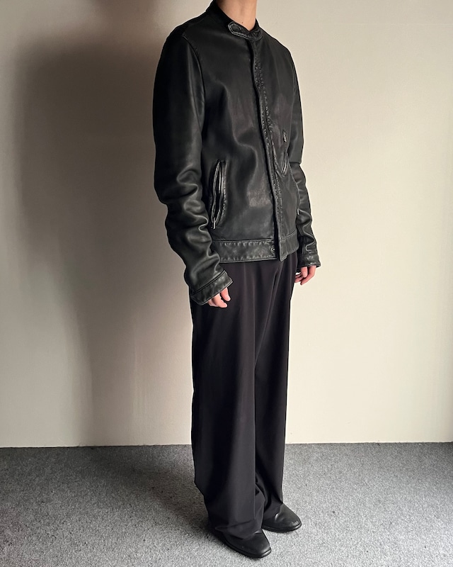 【DOLCE&GABBANA】lamb leather single riders jacket