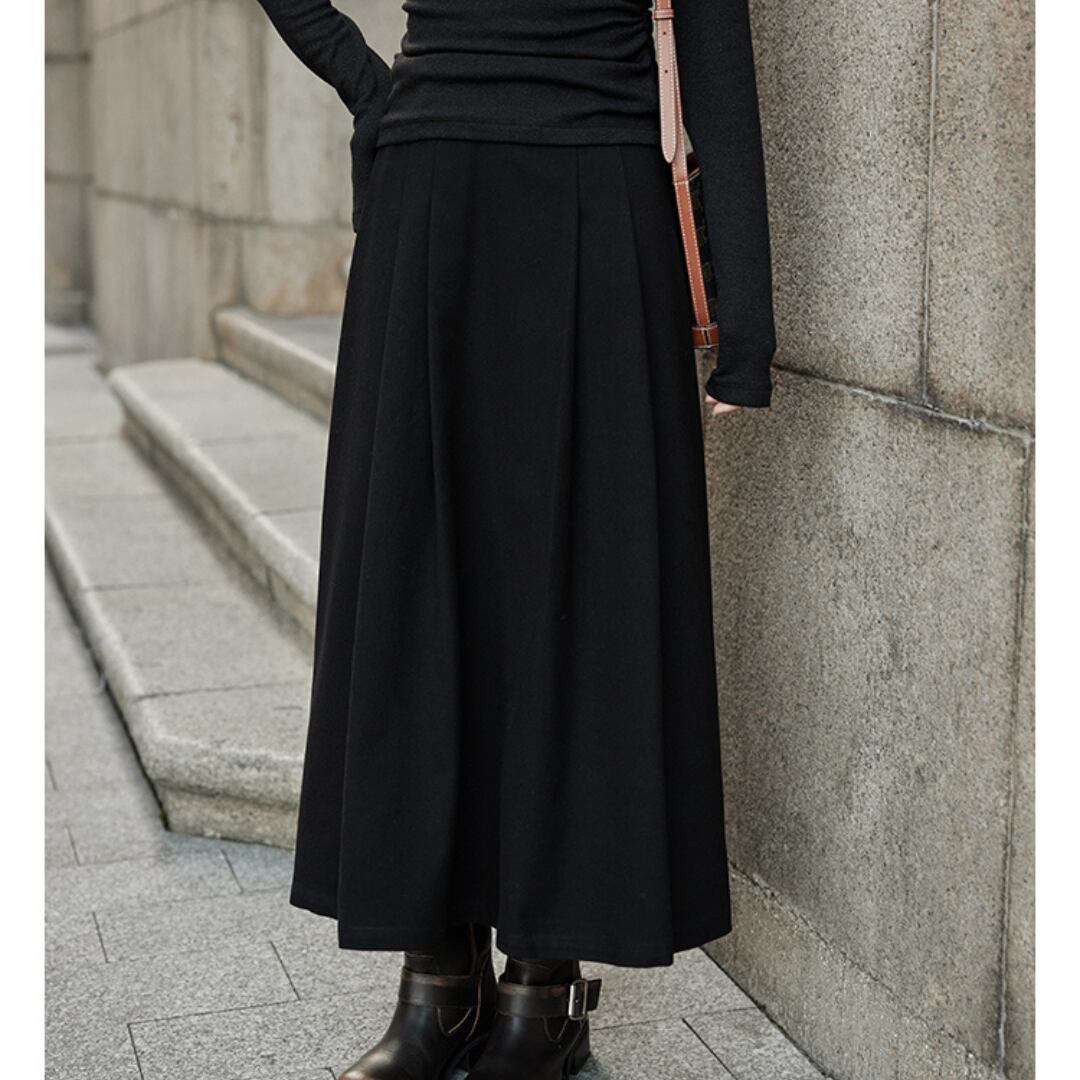 high waist draped high end skirt