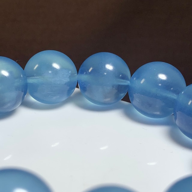 2.希少な大玉☆色濃く透明度高いプレミアム・アクアマリン ブレスレット