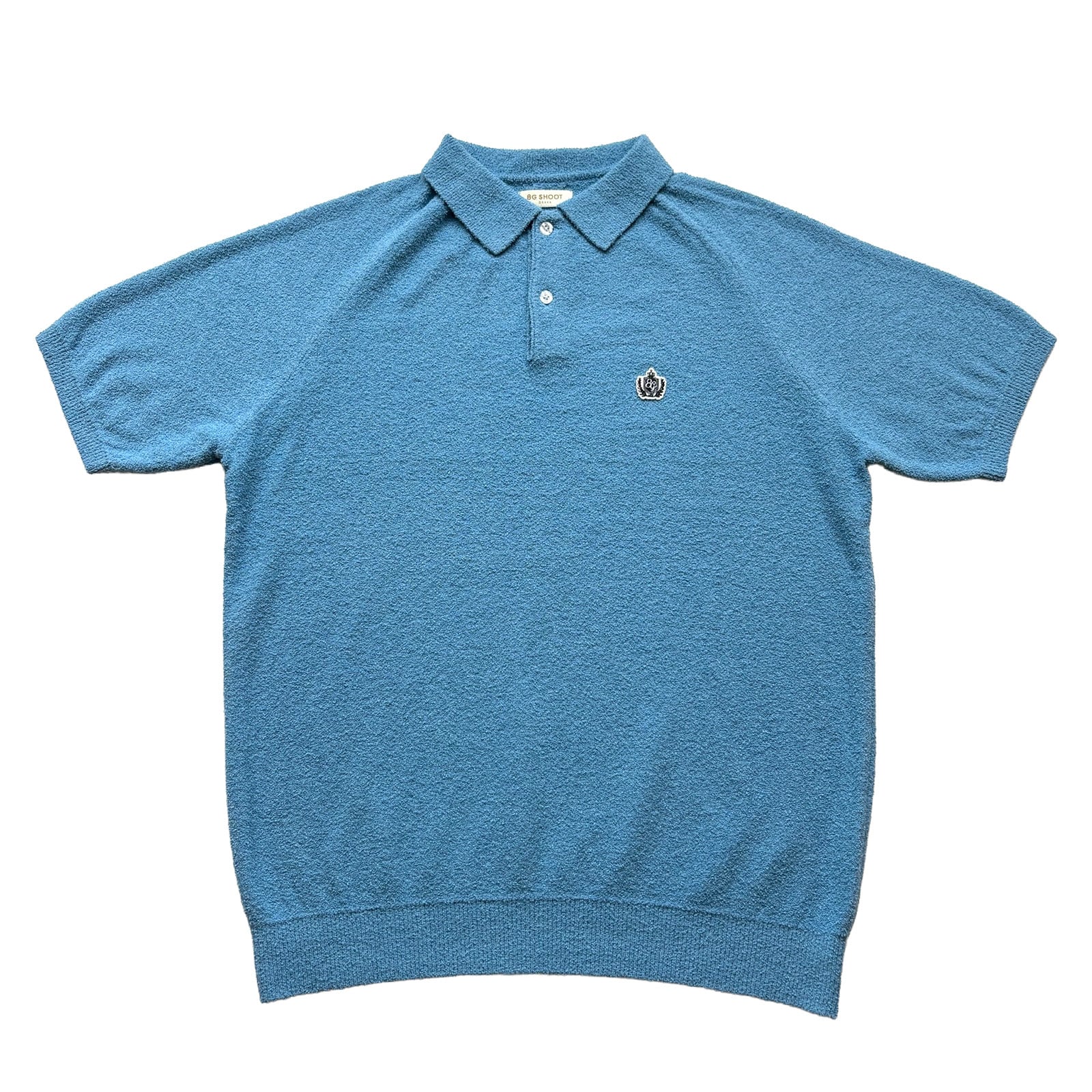 SUPER SOFT PILE KNIT POLO SHIRT -LIGHT BLUE-