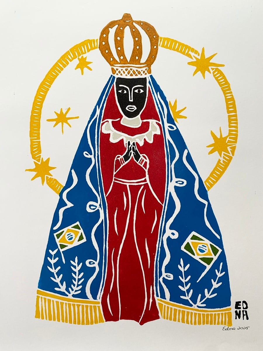 EDNA SILVA エジナ・シルバ 木版画 M【アパレシーダ】