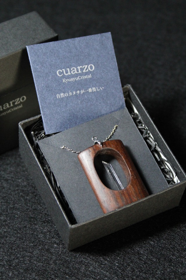 【113】宮崎クリスタル ローズウッドペンダント