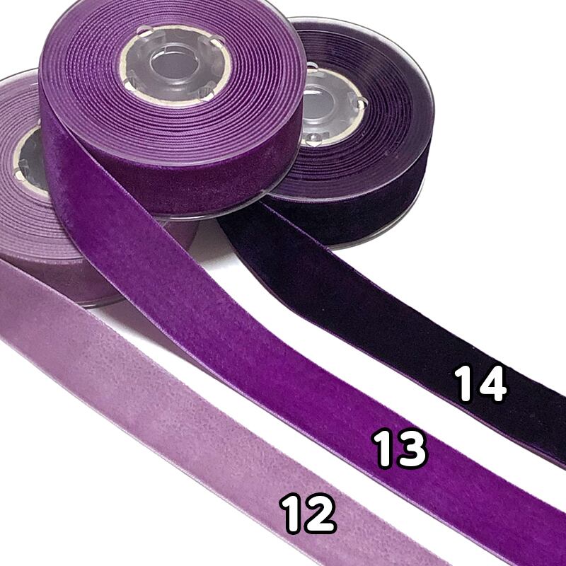 25mm幅 1m】全16色 無地 ベルベットリボン | リボンと