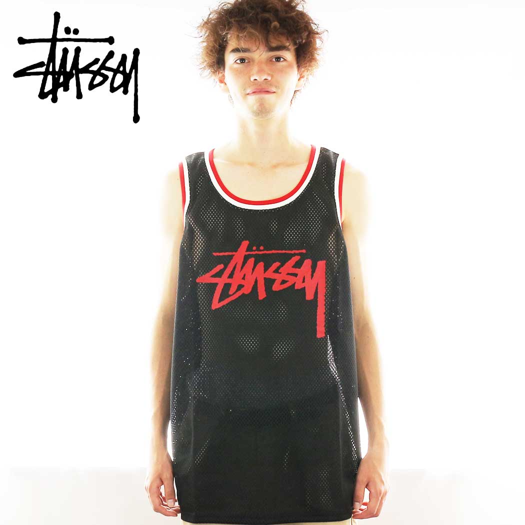 Stussy ステューシー ストック メッシュ タンクトップ STOCK MESH TANK ブラック メンズ ブランド ストリート ブラック XL  | cutback powered by BASE