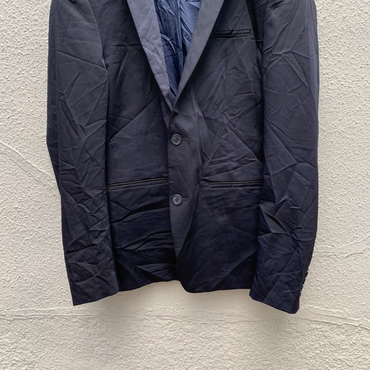 ZARA MAN テーラードジャケット 42 XLサイズ ザラ ストレッチ 紺 