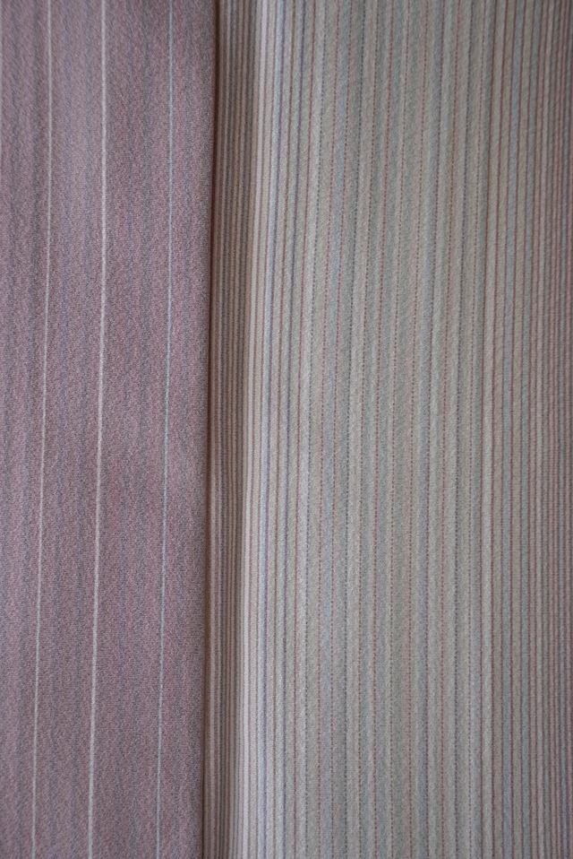 【単衣】多色縞文　小紋