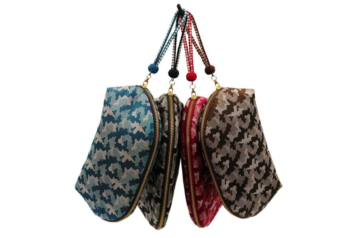 西陣織シルク・軽量ファスナーポーチ・コスメポーチ・バッグインバッグ