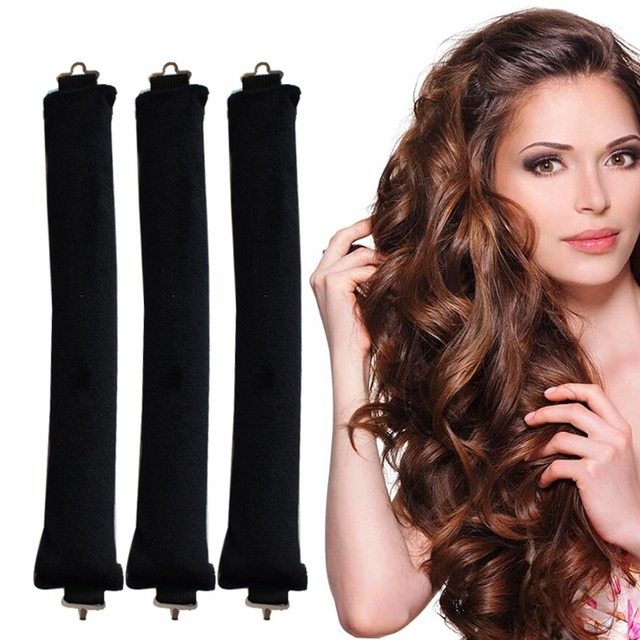 新品ラバーカール神器3本フック无热ヘアアイロン大波髪巻き工具睡眠カール