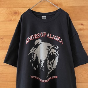 【GILDAN】アラスカ ナイフ専門店 アドバタイジング Tシャツ バックプリント XL ビッグサイズ US古着