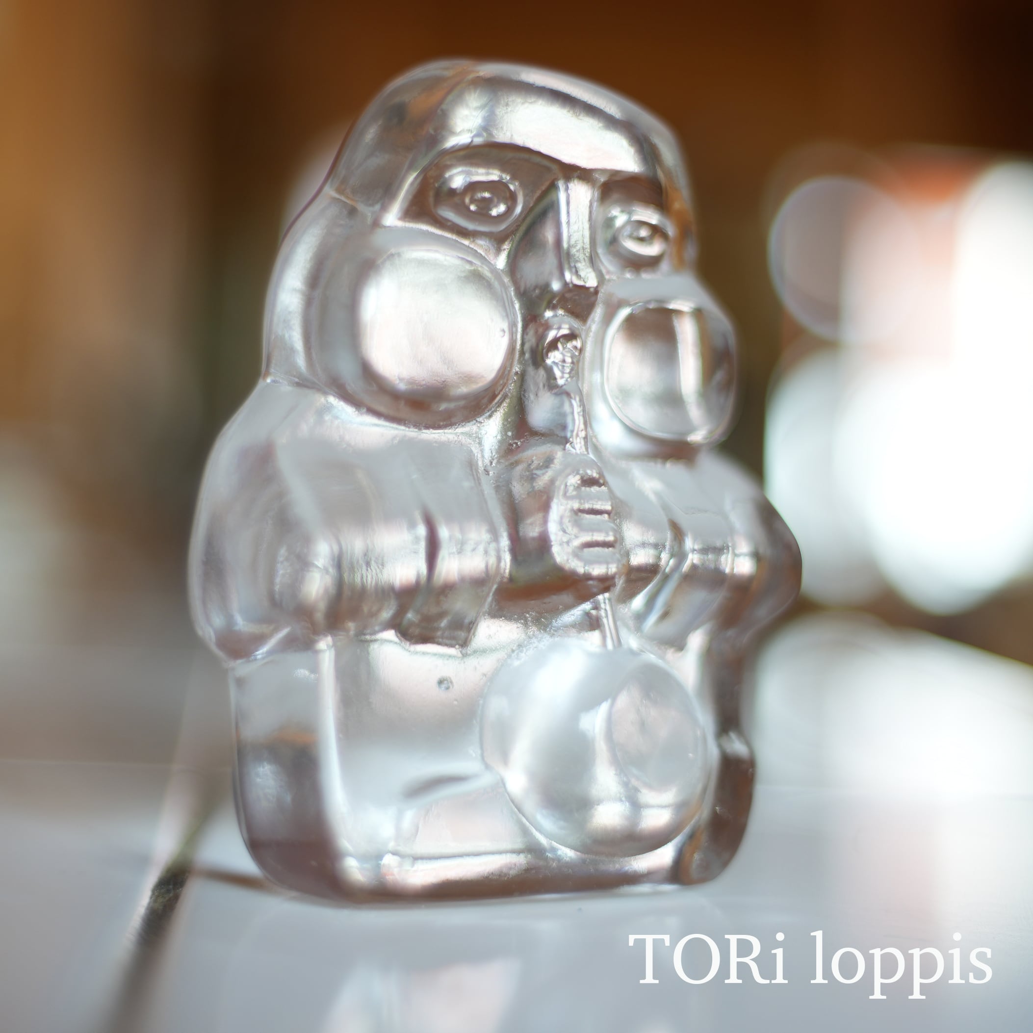 リサ・ラーソン Lisa Larson ［クリスタルのサル］Royal Krona Sweden