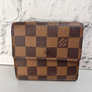 LOUIS VUITTON ヴィトン ポルトモネ ダミエ 三つ折り財布 ブラウン A-12779