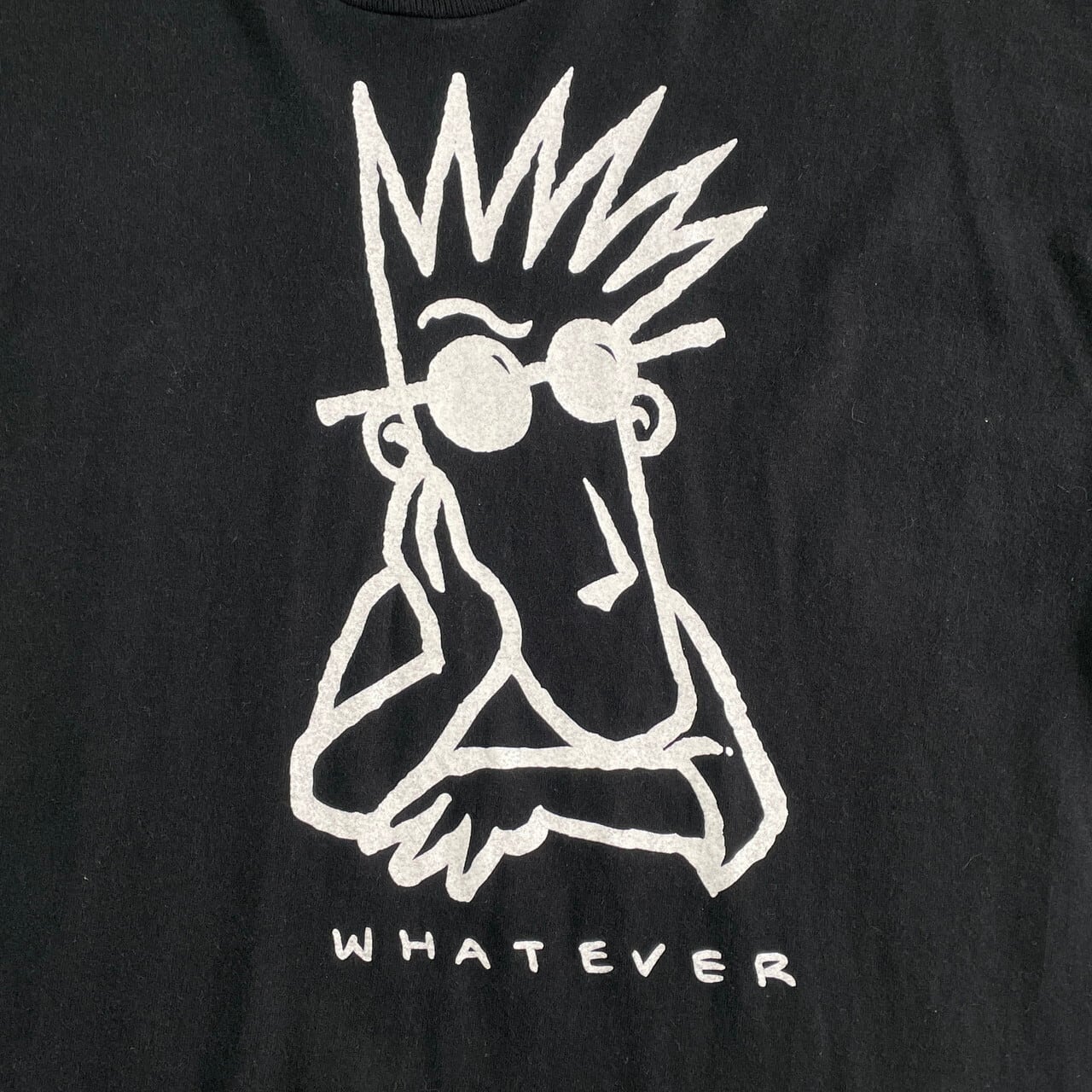 90年代 USA製 WHATEVER キャラクター メッセージ プリントTシャツ 
