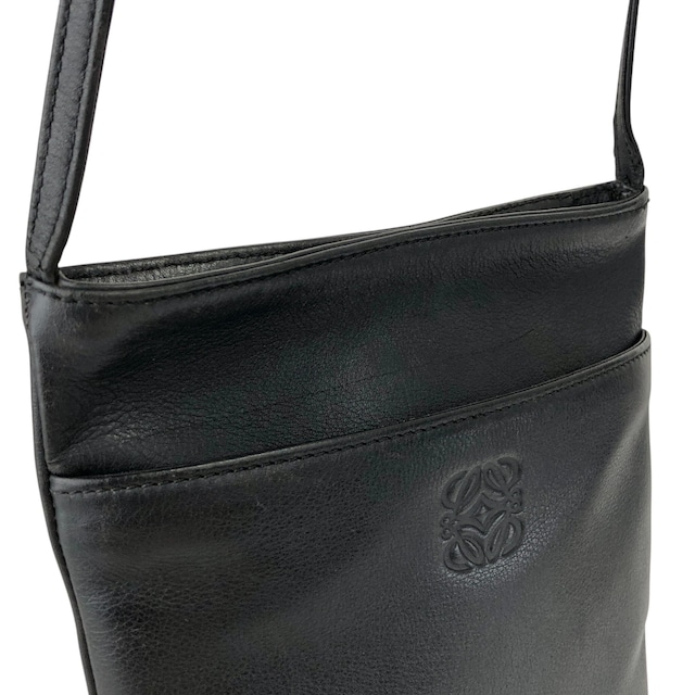 LOEWE ロエベ ショルダーバッグ ブラック アナグラム レザー ミニバッグ vintage ヴィンテージ オールド mhm7g5