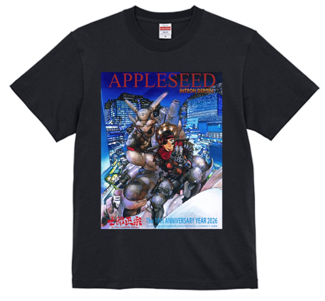 アップルシードイラスト Tシャツ Lサイズ　士郎正宗の世界展限定販売 士郎正宗の世界展】APPIESEED アップルシード Tシャツ - メルカリ