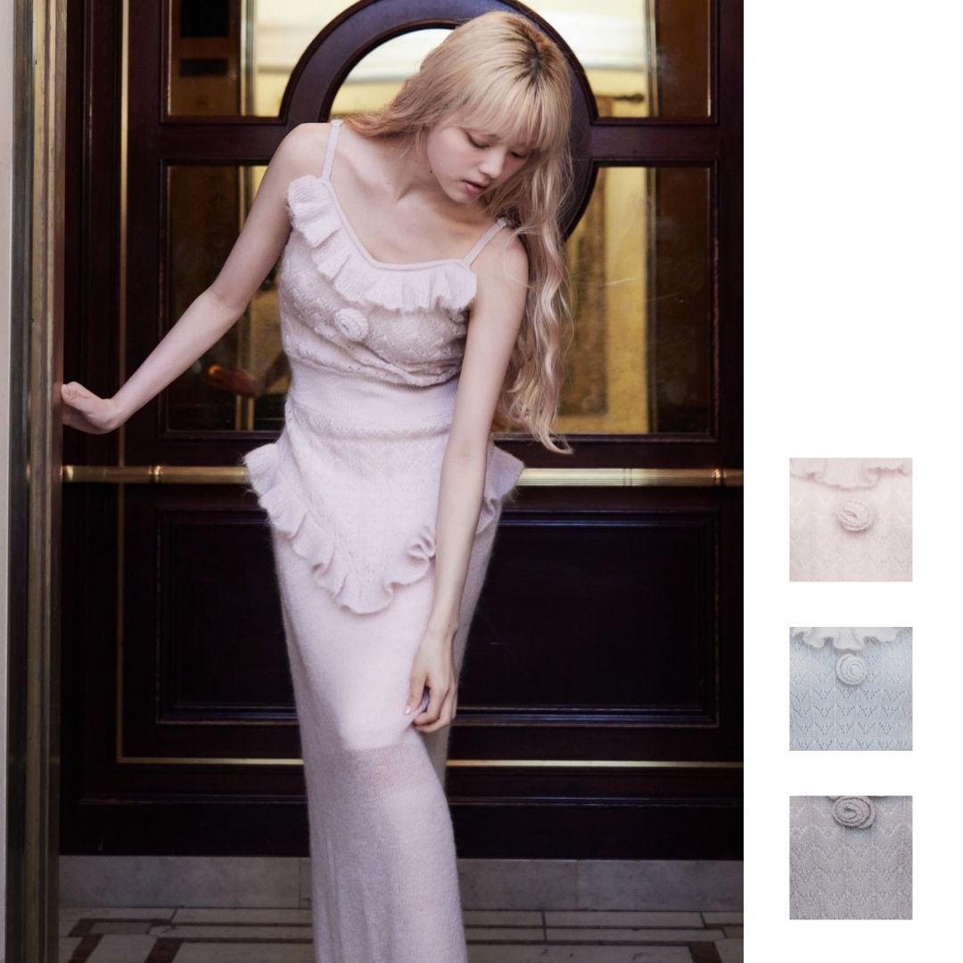 ローズチュールオフショルブラウス / Rose tulle off shoulder blouse