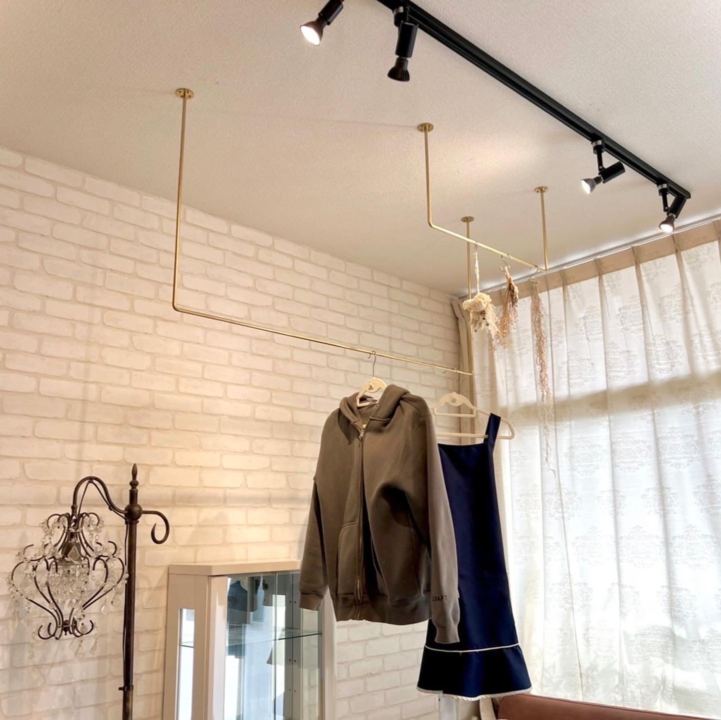 アイアンバー　ランドリーバー 楽天市場】【1cm単位でオーダーサイズ注文も可能】ハンギングバー