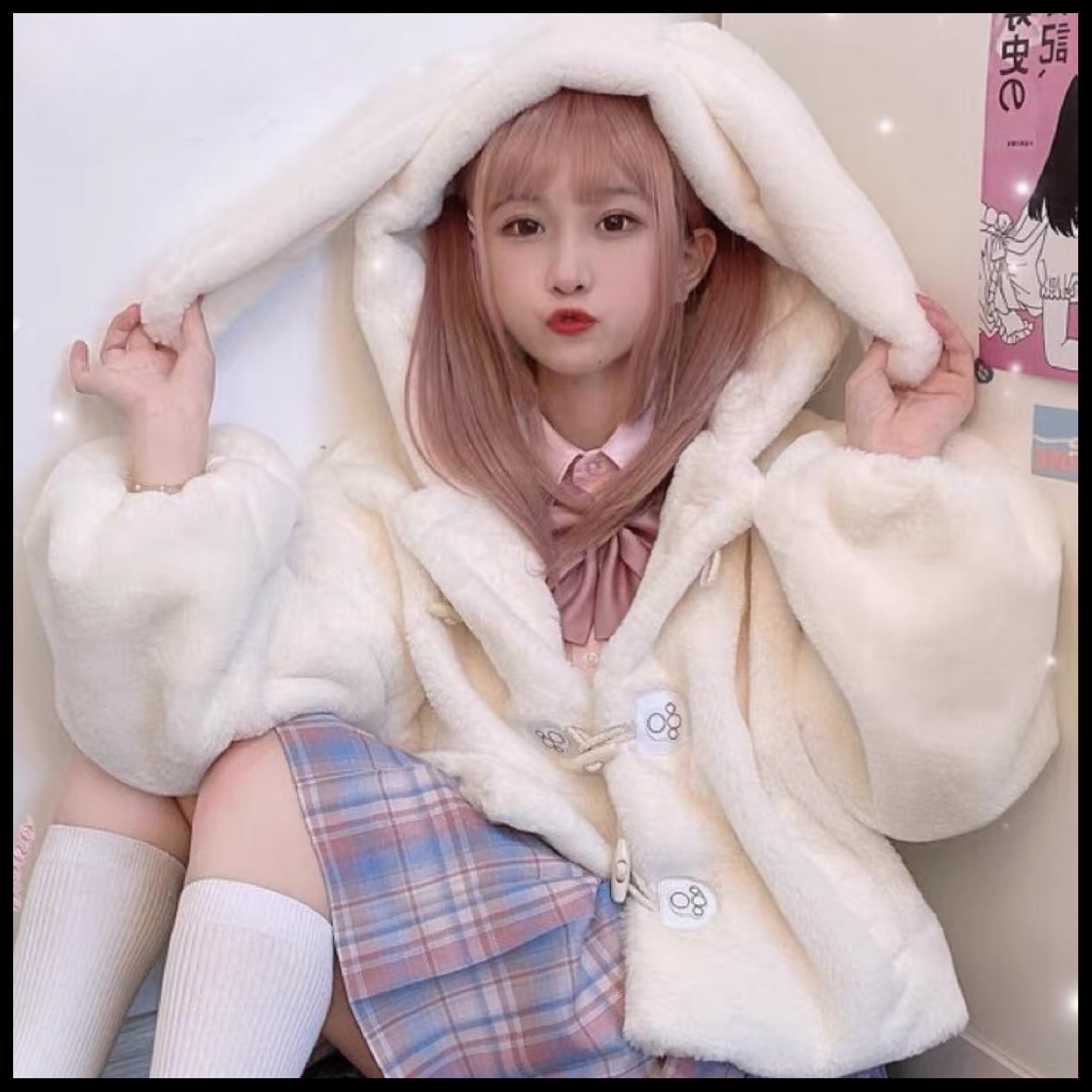 お取り寄せ】ロリィタ ガーリー うさ耳 もこもこ 肉球 ショート お取り寄せ】ロリィタ ガーリー うさ耳 もこもこ 肉球 ショート