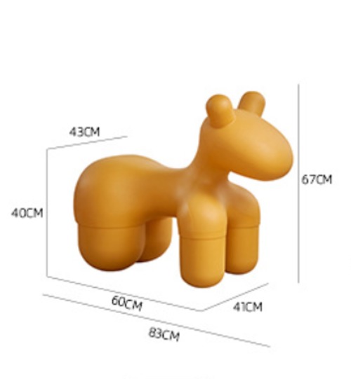 動物スツール 馬デザイン PE素材 キッズ家具 デザイナーズ家具 モダンアート スツール オットマン 子供椅子 インテリア 漫画動物 創造的形状 室内家具