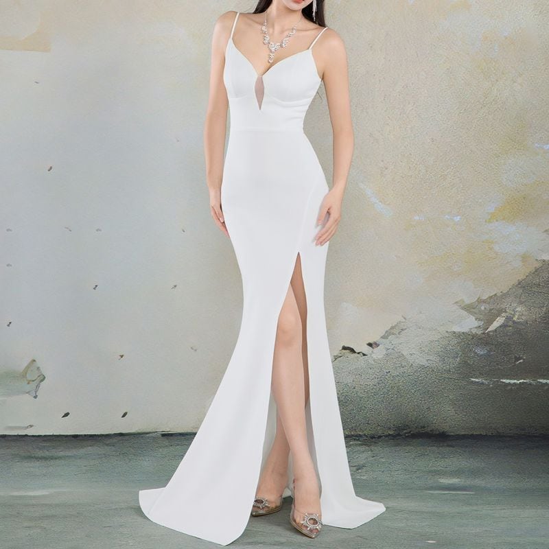 キャミソールスリットマーメイドドレス 8color D1689