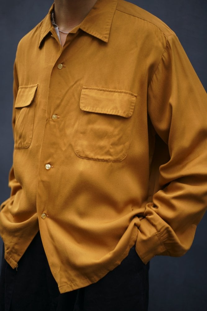 CAMPUS] Vintage Rayon Gabardine Open Color Shirt [1950s-] Vintage