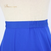 社交ダンス 衣装 スタンダード スカート レッスンウェア オールシーズン Sanline サンリーヌ 青 無地 シンプル 練習着 清楚 上品 ロイヤルブルー系 大人用 洗える 軽量 伸縮性 楽な着心地 リーズナブル 高品質 日本製 レディース ダンスウェア ダンススカート 夏用 秋用 冬用 春用 総丈70cm ウエスト27cm~ 講師用 練習 練習着 上下セットにも 最適