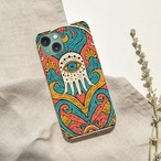 受注生産 iPhoneケース 目の護符と波のサイケ民芸｜フォークアート PSYF007A
