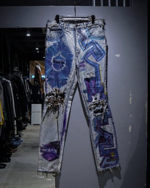 【add (C) vintage】“JORDACHE” Hand Drawing Custom Vintage Denim Pants