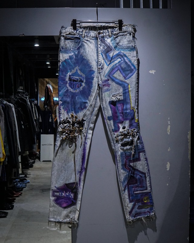【add (C) vintage】“JORDACHE” Hand Drawing Custom Vintage Denim Pants