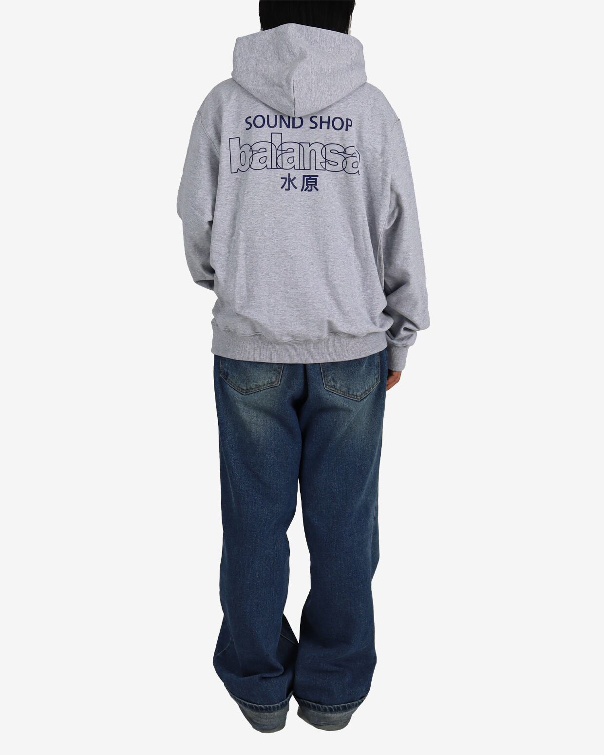 BALANSA] SSB LOGO HOODIE (Gray/Navy) 正規品 韓国ブランド
