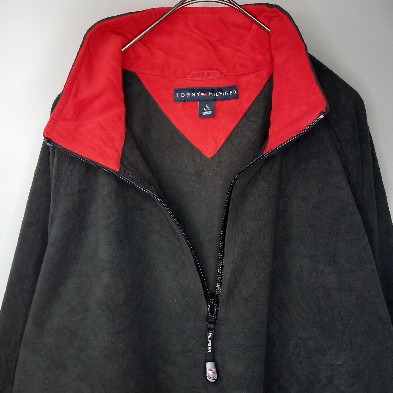 00s　トミーヒルフィガー　ハーフジップ　フリース　プルオーバー　止水ジップ