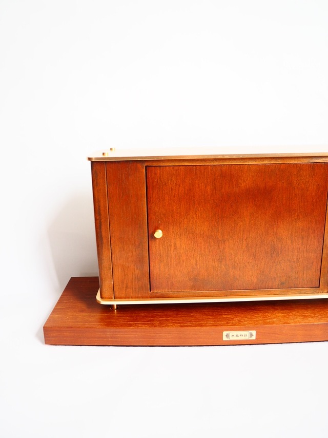 70s CITIZEN Crystron wood table clock