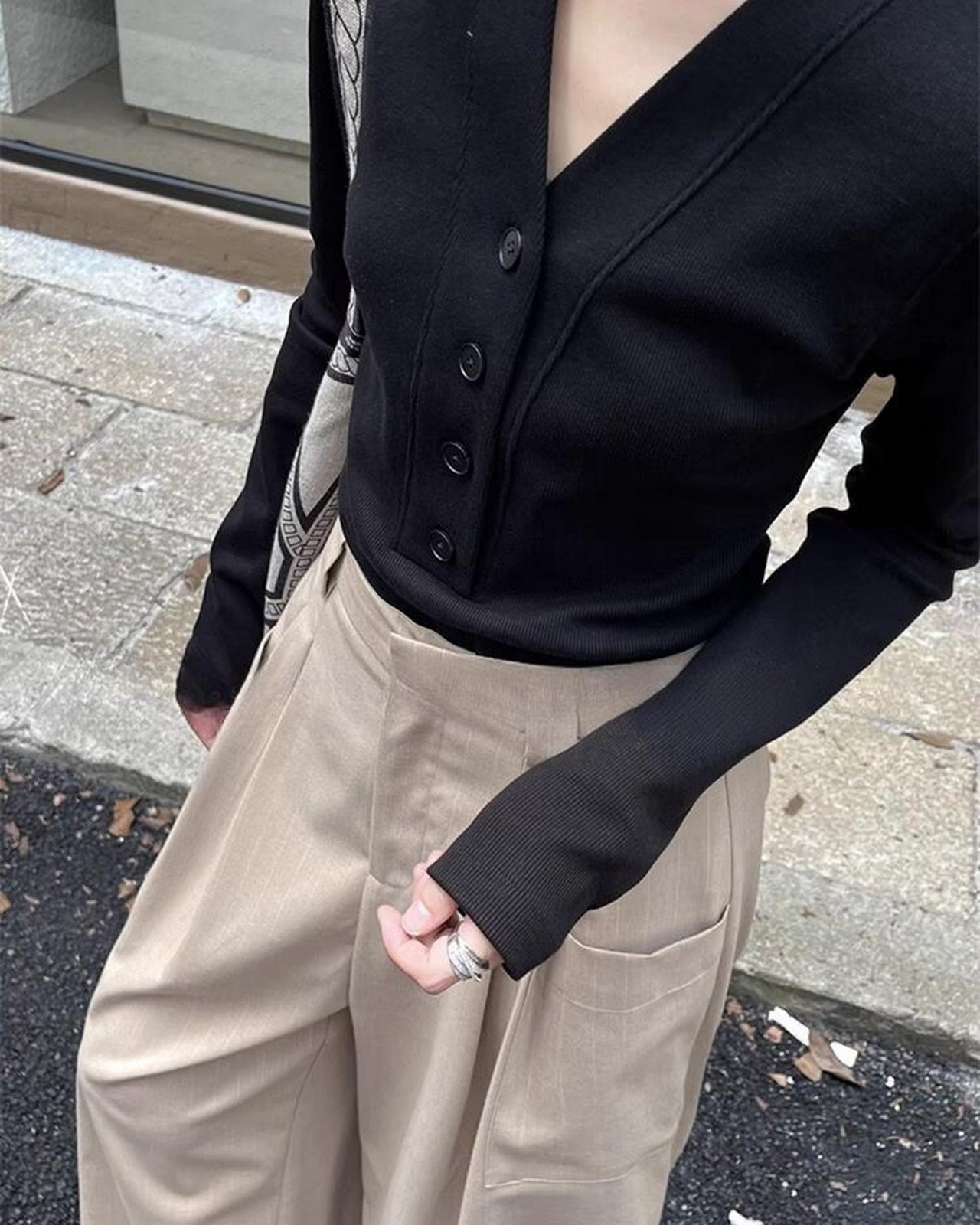 スリムVネックカーディガントップス 3color A0614 - 8