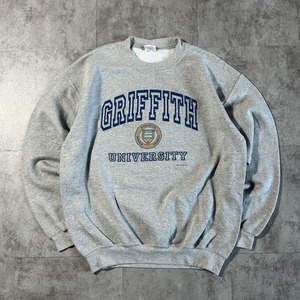 90s GILDAN Crewneck カレッジ グレー ounce Mid M / 身幅56 着丈60cm