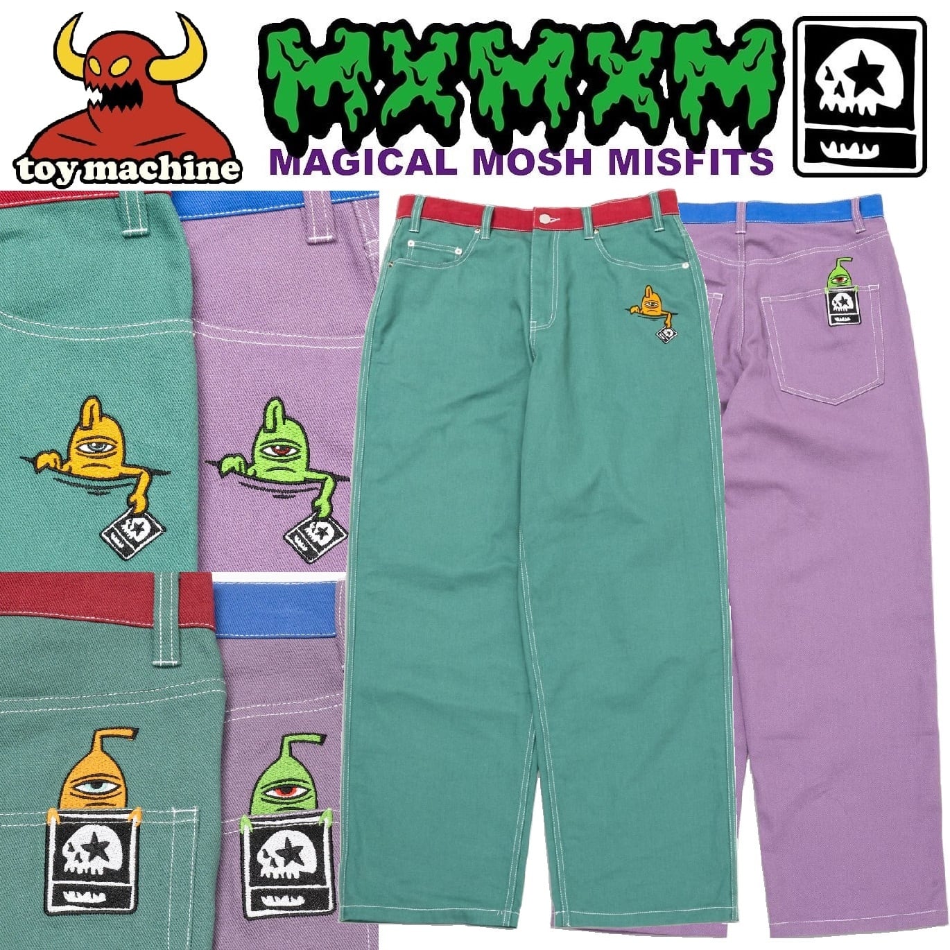 TOY MACHINE x MxMxM 】FIRE STITCH EASY BAGGY PANTS マジカル