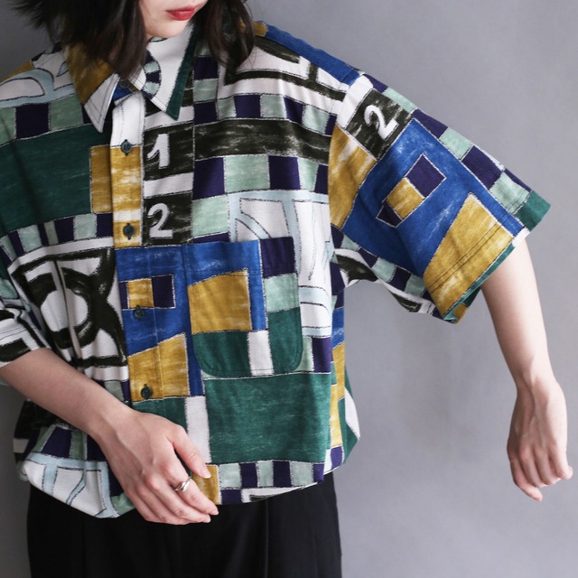 panel art graphic pattern h/s shirt