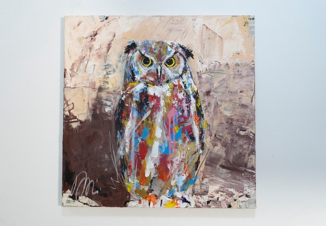 owl / フクロウ / 梟の現代アート作品 絵画販売