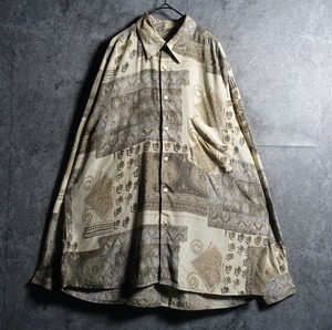 EURO Multicolor Abstract Artistic Design Viscose Shirt