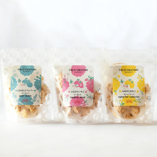 【３個セット】きなこ・いちご・ブラックペッパー　（各1個）