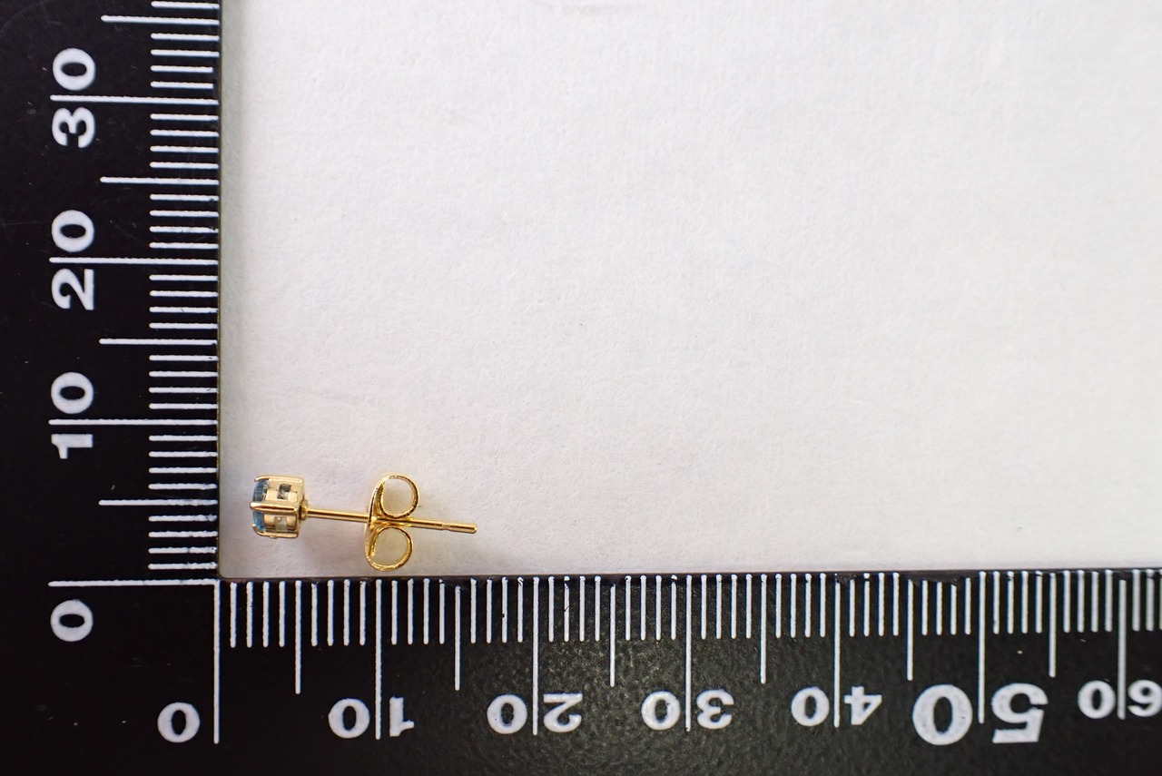 スイスブルートパーズピアス　約3mm　[E10-82]